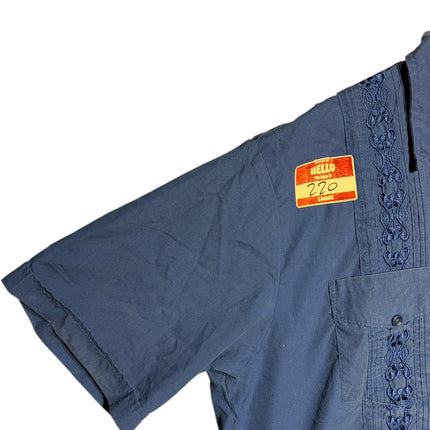 Short Sleeve Embroidered Guayabera Button Down Shirt