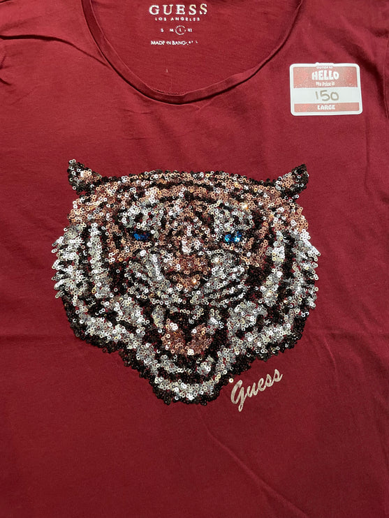 Guess tiger sequins tee