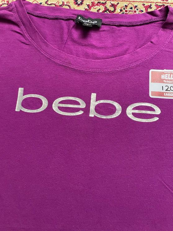 Bebe purple logo tee