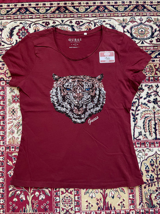 Guess tiger sequins tee