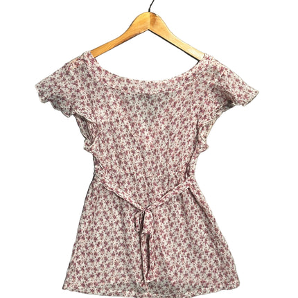 Flowered pink and white vintage top