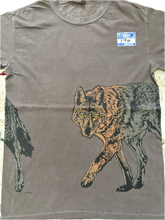All over print wolf tee