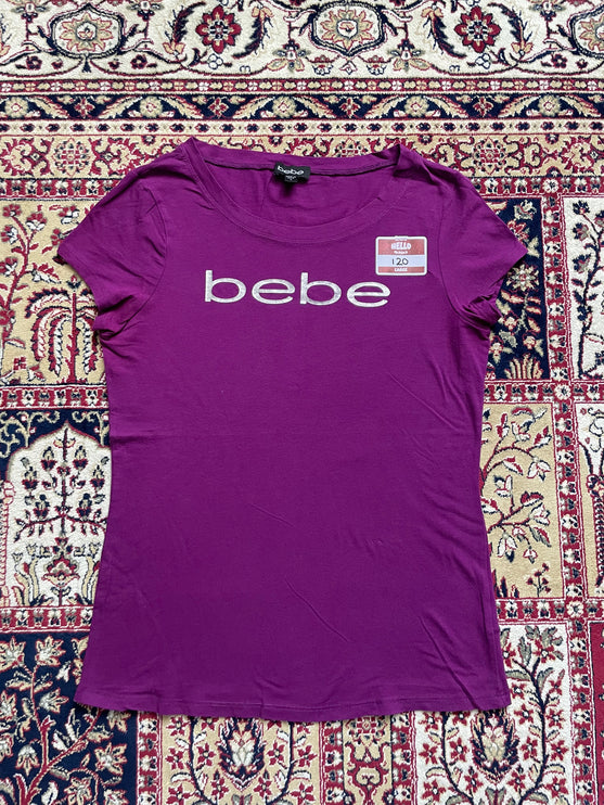 Bebe purple logo tee