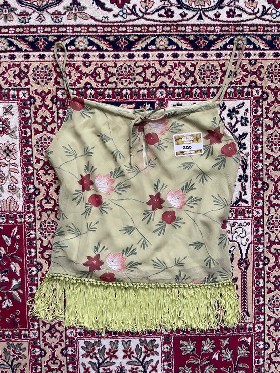 Green tassels top