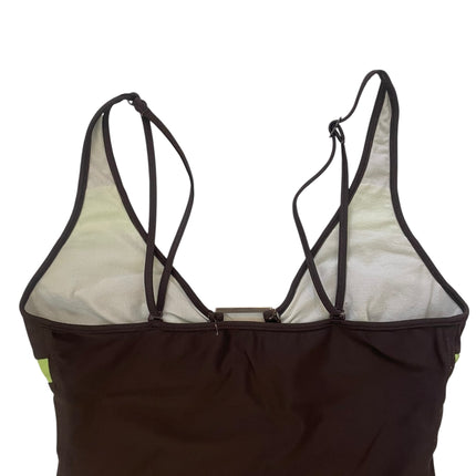 Green and brown tankini top