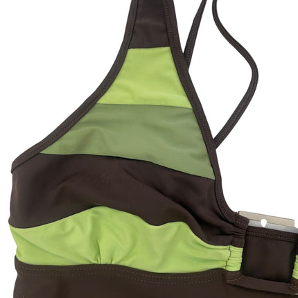 Green and brown tankini top