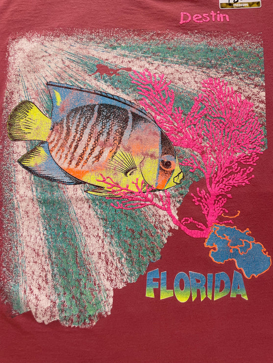 Single-stitched Destin Florida Reef Tropical Fish tee