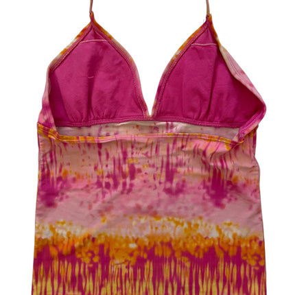 Pink tie dye tankini top