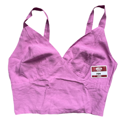 Pink smoked back top