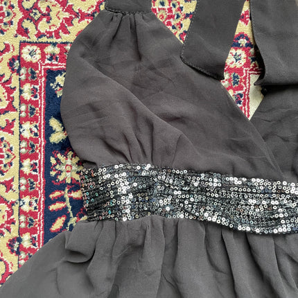 Brown sequins halter top