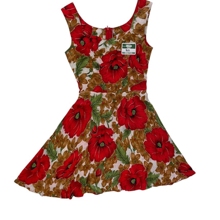 Red floral dress