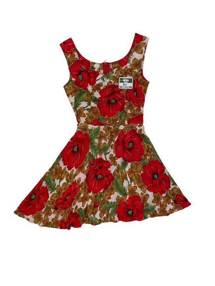 Red floral dress