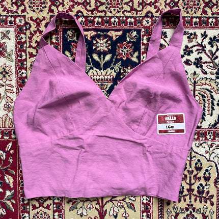 Pink smoked back top