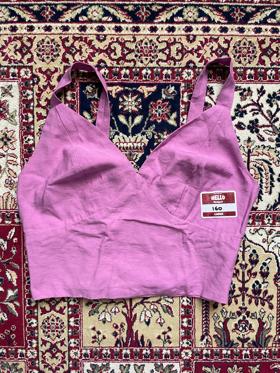 Pink smoked back top
