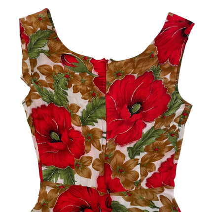 Red floral dress