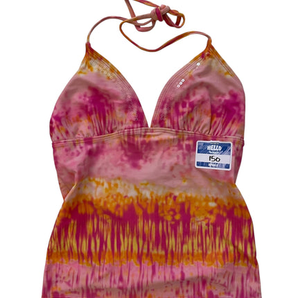 Pink tie dye tankini top