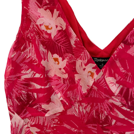 Rockman pink floral chiffon dress