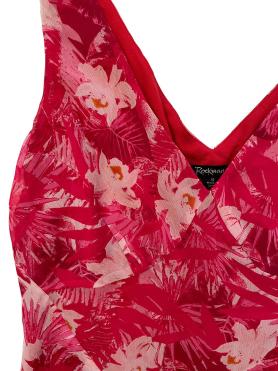 Rockman pink floral chiffon dress