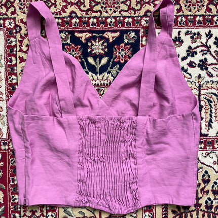 Pink smoked back top