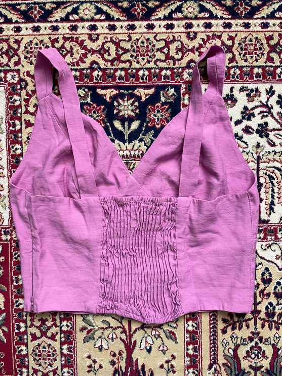 Pink smoked back top