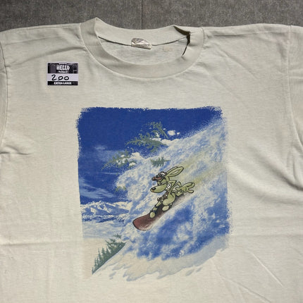 Single-stitched snowboarding dog tee