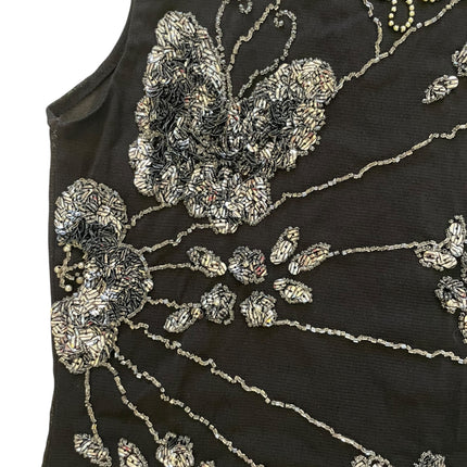 Black butterfly beaded top