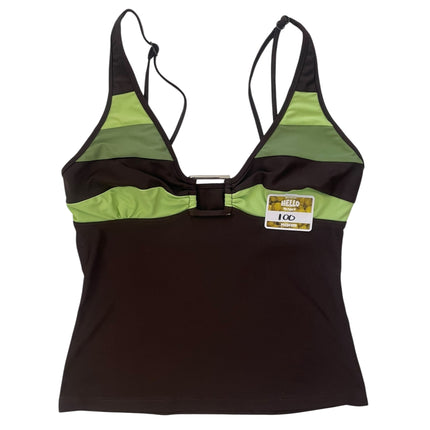 Green and brown tankini top