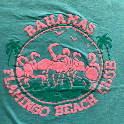 Bahamas flamingo beach club single-stitched tee