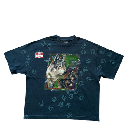 Hanes Beefy Wolf print single-stitched tee
