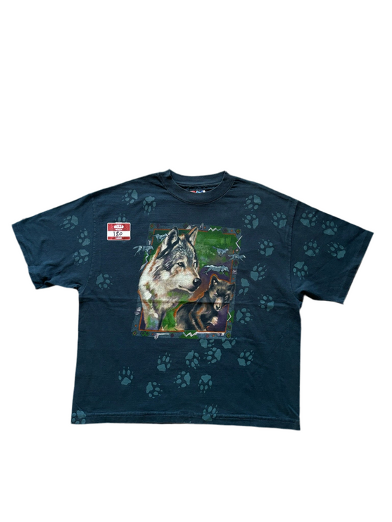 Hanes Beefy Wolf print single-stitched tee