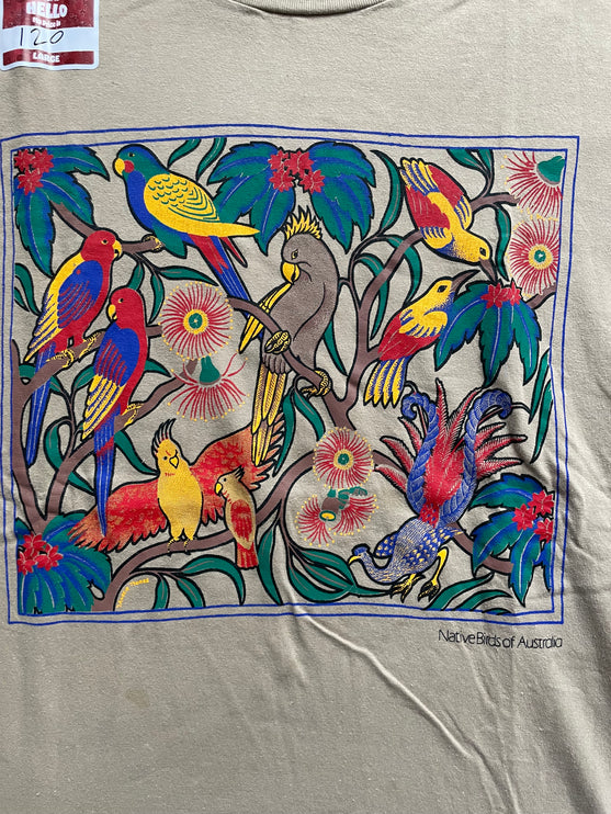 Single-stitched native birds of australia tee