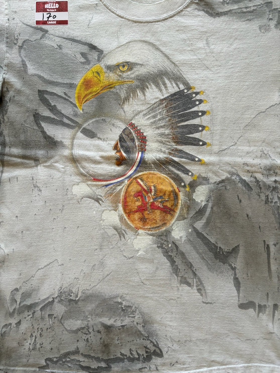 Jim Yellowhawk Art Native American Baled Eagle tee