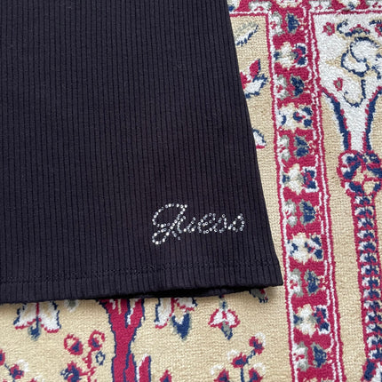 Guess black ribbed tee