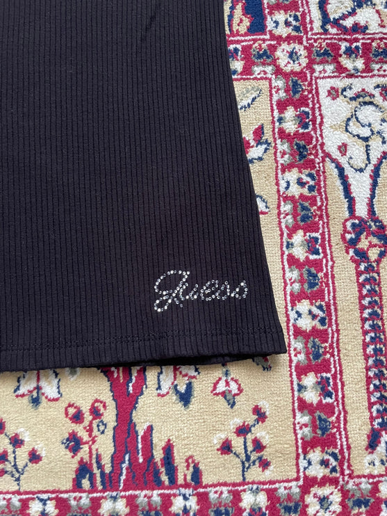 Guess black ribbed tee