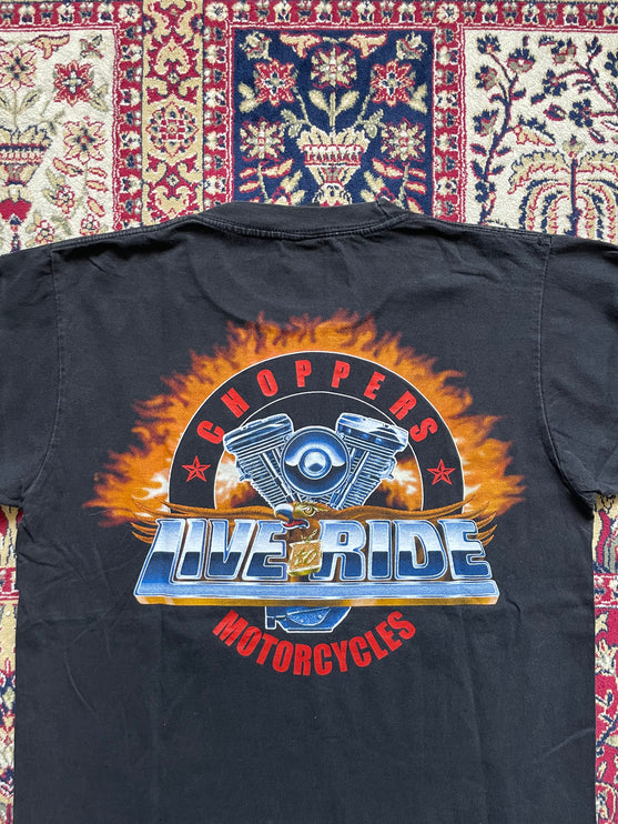 Single-stitched Motorcycle live to ride tee