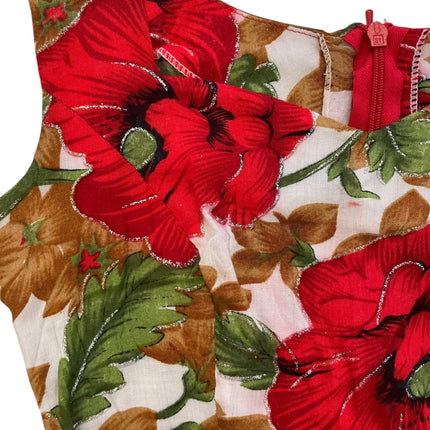 Red floral dress