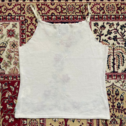 White flower embroidered top