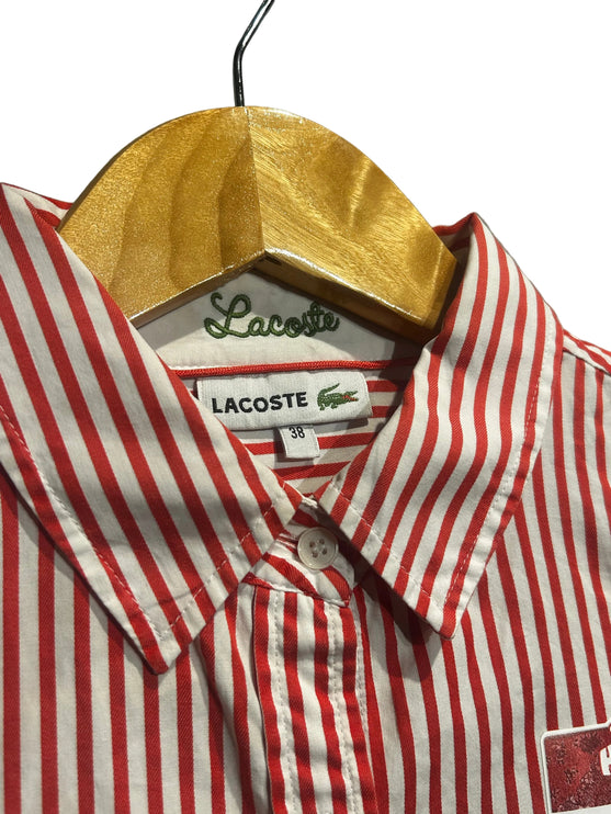 Lacoste red and white vintage shirt