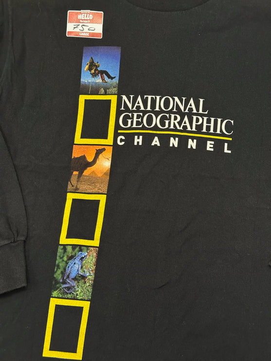 Rare 90s single-stitched national geographic channel long sleeve tee