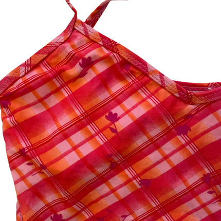 Pink plaid tankini top