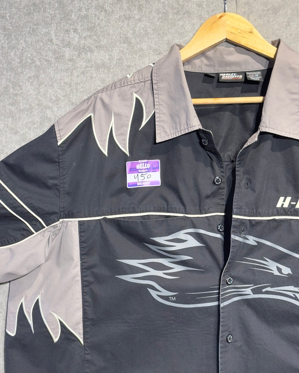 Harly division Screamin’ eagle racing button up shirt