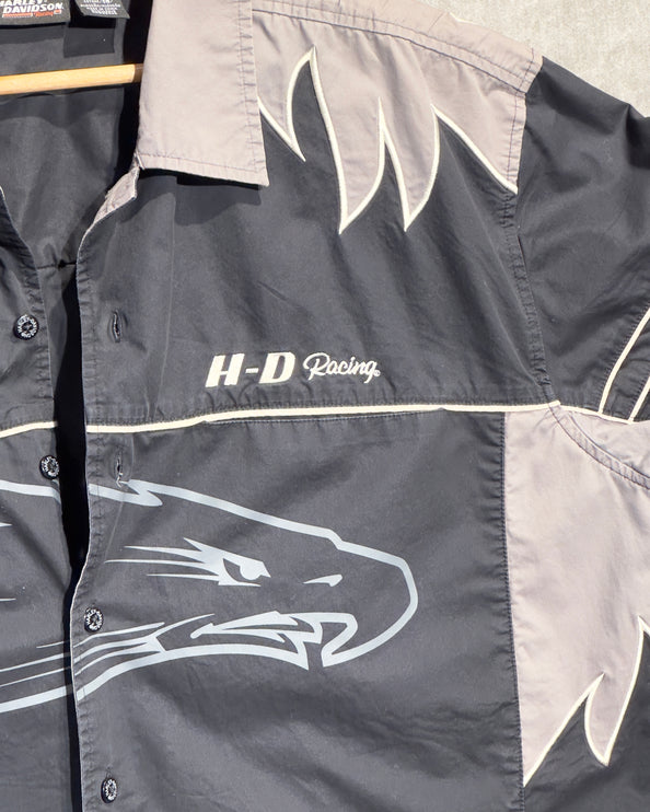 Harly division Screamin’ eagle racing button up shirt