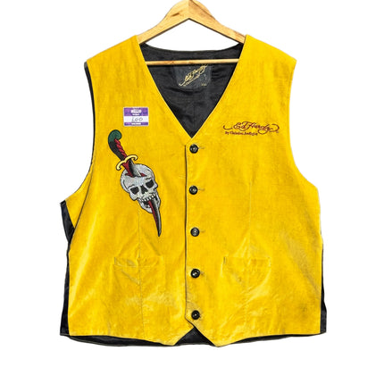 Ed Hardy Yellow Suede Vest