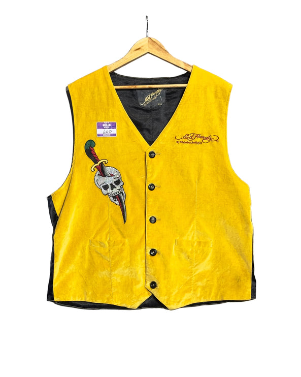 Ed Hardy Yellow Suede Vest