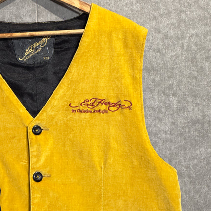 Ed Hardy Yellow Suede Vest