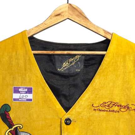 Ed Hardy Yellow Suede Vest
