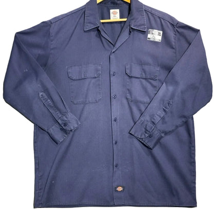 Navy Blue Dickies Long Sleeve Work Shirt