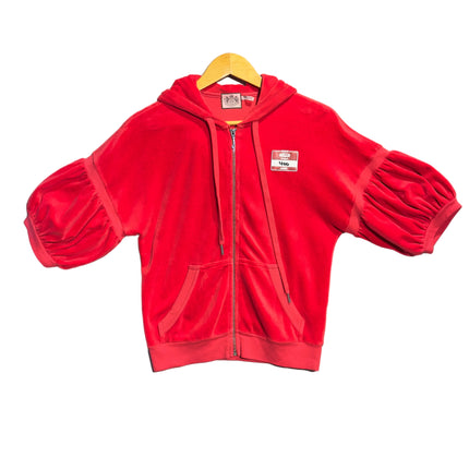 Juicy Couture Red Velour Zip-Up Hoodie
