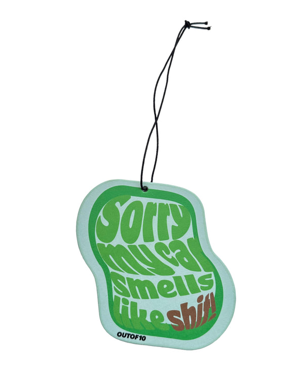 Outof10 Sorry my car smells like Sh*t air freshener - Green Apple