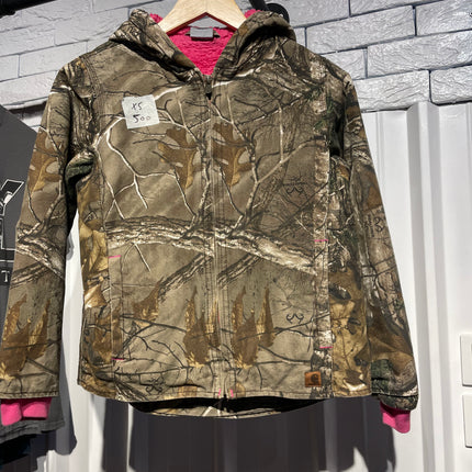 Kids Carhartt Jacket with Pink Fleece Lining